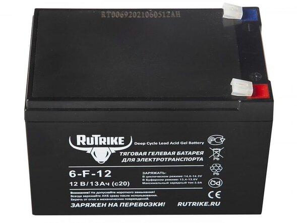 Тяговый аккумулятор RuTrike 6-F-12 (12V13A/H C20)